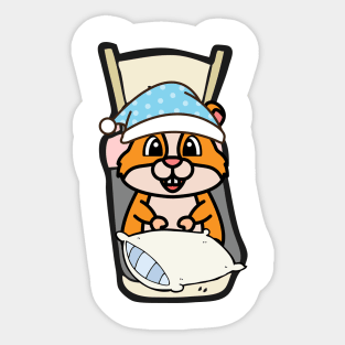 Cute hamster is going to bed Sticker